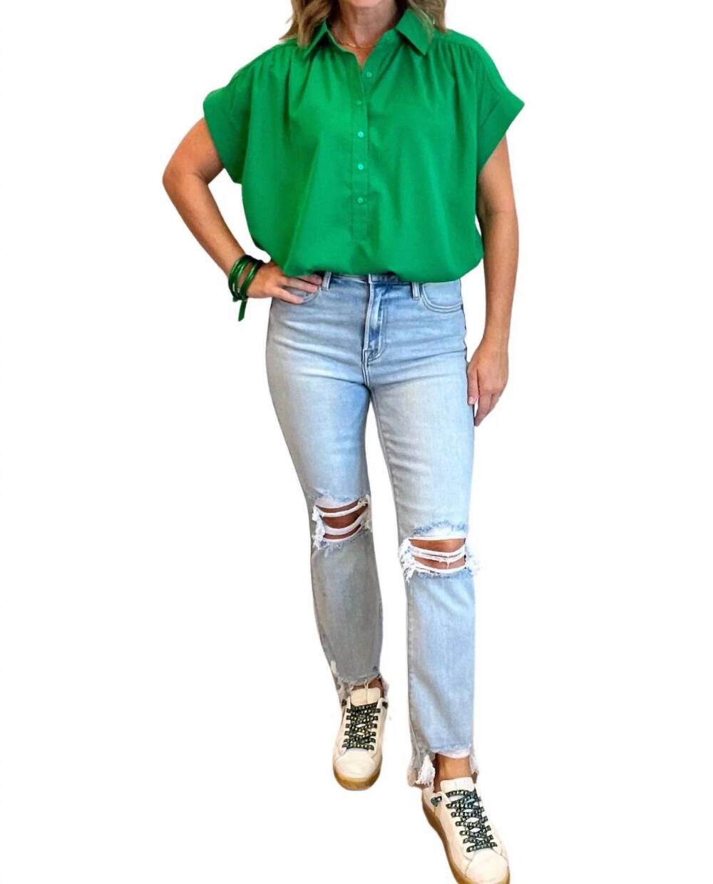NEW HIDDEN happi flare jeans in medium wash denim